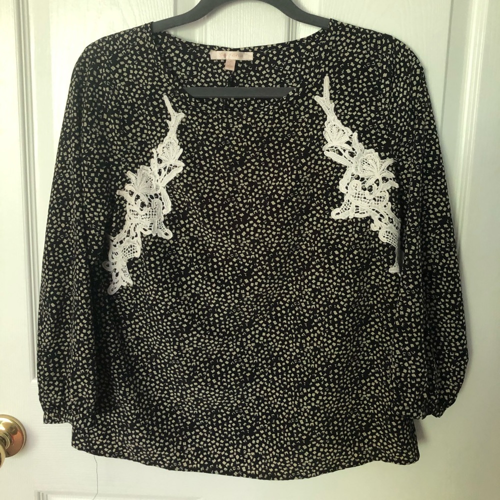 Black and white blouse
